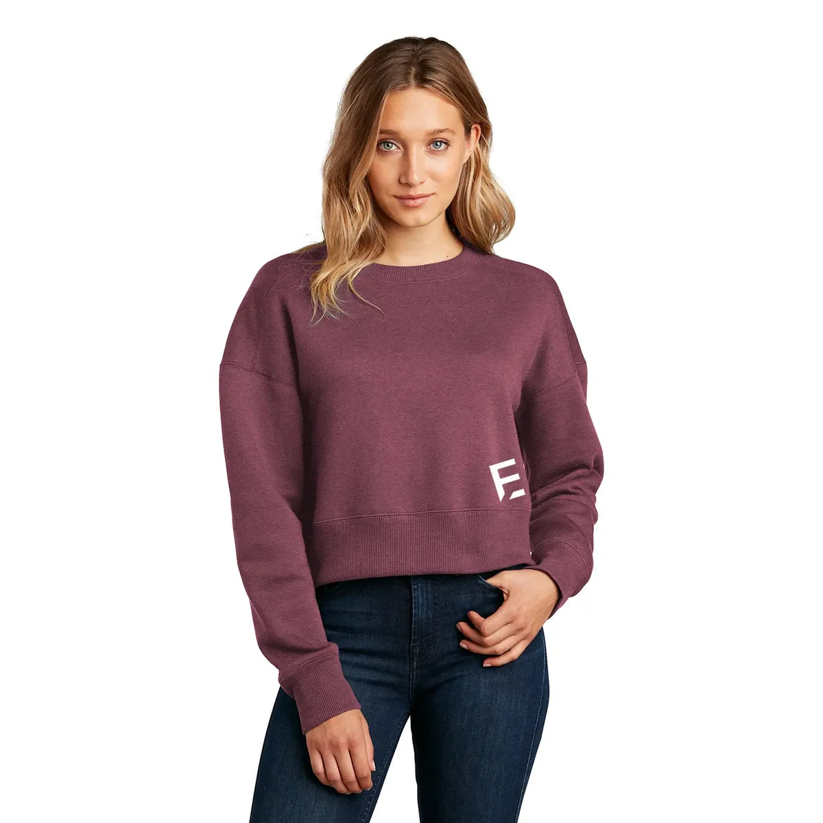 Ladies Fleece Cropped Crew