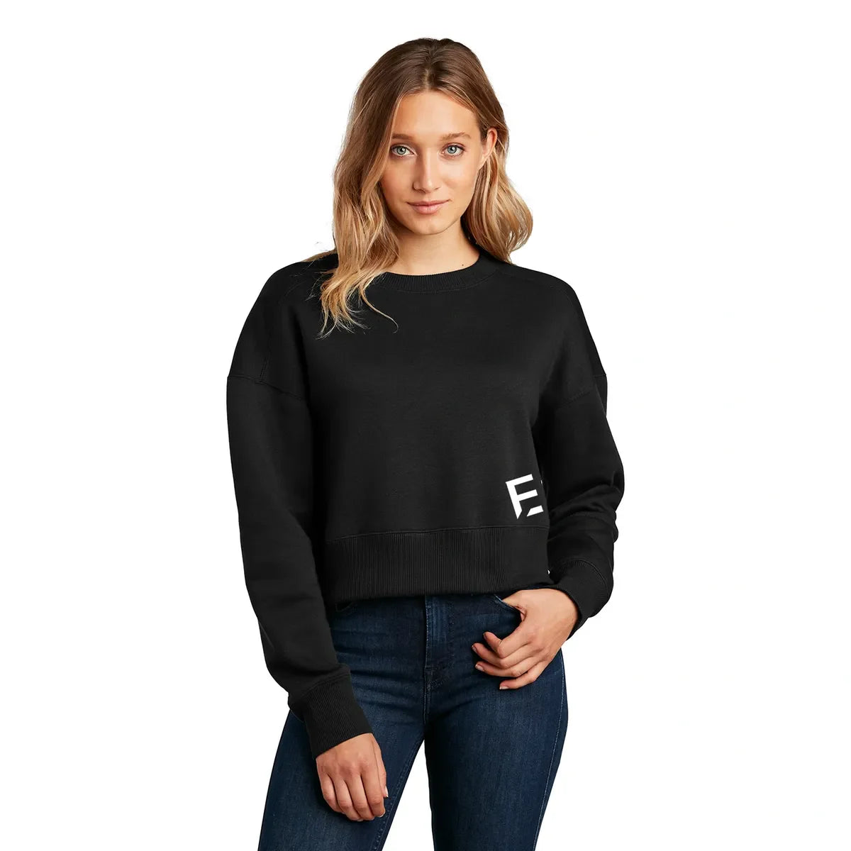 Ladies Fleece Cropped Crew